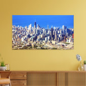 レイク付きシカゴダウンタウンの航空写真 キャンバスプリント (インサイチュ (リビング))