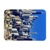 レイク付きシカゴダウンタウンの航空写真 マグネット (横)