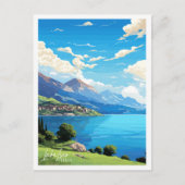 レイク伊勢尾イタリアのヴィンテージ旅行イラストレーション ポストカード (正面)