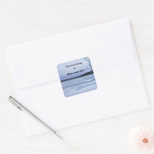 レイク凍ってい蔵書票 スクエアシール (封筒)