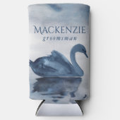 レイク反射 | Dusty Blue Swan Groomsman スリム缶クーラー (正面)