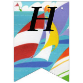 レイク数々のスカイの明るい色の帆船 バンティングフラッグ (第1の旗)