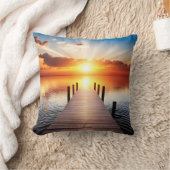レイク波止場アットサンライズ クッション (ブランケット)