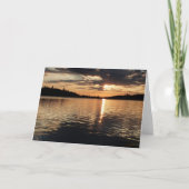 レイク空白のグリーティングカードで夕日の中 カード (正面)