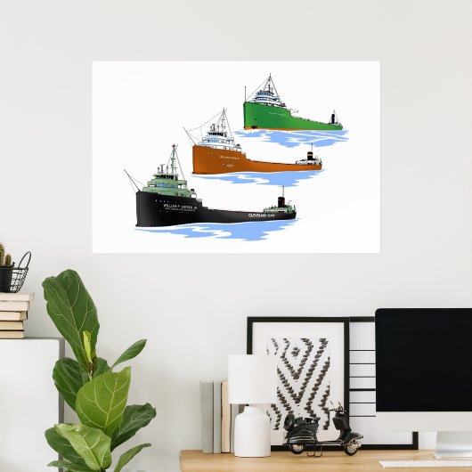 レイク素晴らしス貨物船William P. Snyder Jr. ポスター (ホームオフィス)