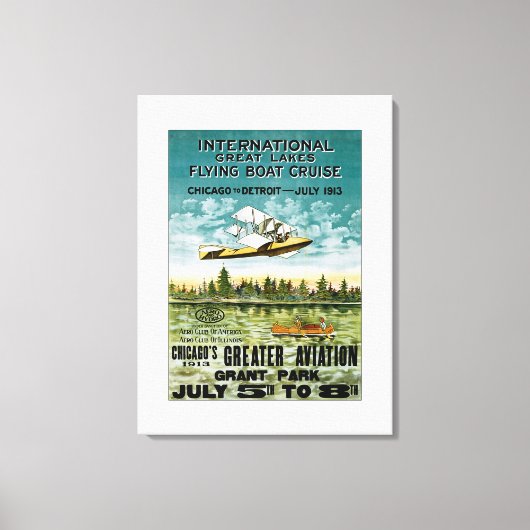レイク素晴らしス飛んでいるボート キャンバスプリント (正面)
