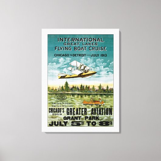 レイク素晴らしス飛んでいるボート – XL キャンバスプリント (正面)