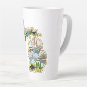 レイク素晴らし州ミシガンヴィンテージの図解入りの、写真付きの地図 カフェラテマグ (右アングル)