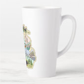 レイク素晴らし州ミシガンヴィンテージの図解入りの、写真付きの地図 カフェラテマグ (右)