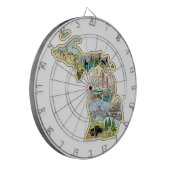 レイク素晴らし州ミシガンヴィンテージの図解入りの、写真付きの地図 ダーツボード (正面左)