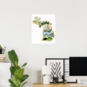 レイク素晴らし州ミシガンヴィンテージの図解入りの、写真付きの地図 ポスター (ホームオフィス)