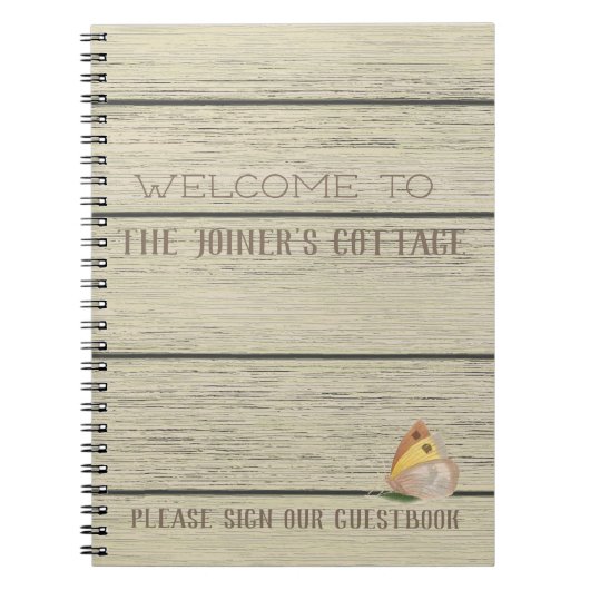 レイク素朴キャビンパーソナライズされたウェルカム ノートブック (正面)