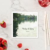 レイク素朴サイドエバーグリー結婚ズ反射 スタンダードカクテルナプキン (インサイチュ)