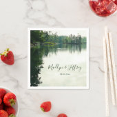 レイク素朴サイドエバーグリー結婚ズ反射 スタンダードカクテルナプキン (インサイチュ)