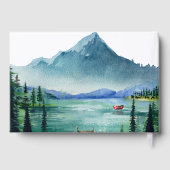 レイク素朴サイド結婚のカスタムゲストブック ゲストブック (裏面)