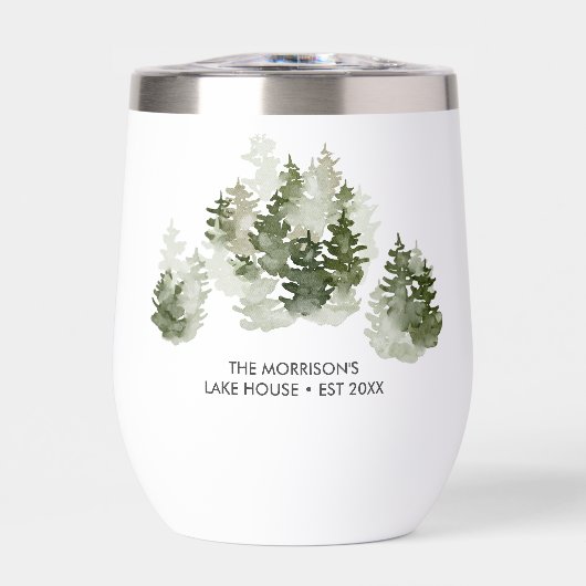 レイク素朴ハウスウォーターカラーパインツリーズカスタム (正面)