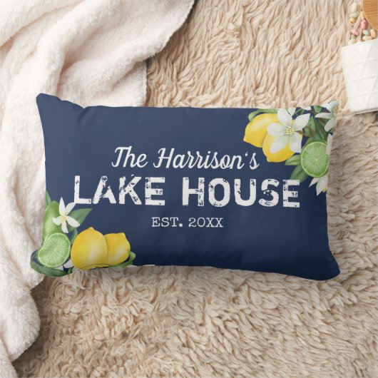 レイク素朴ハウスカスタムファミリーネームランバーピロー ランバークッション (ブランケット)