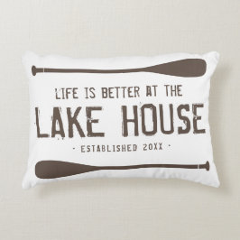 レイク素朴ハウスパドルで人生が良い アクセントクッション