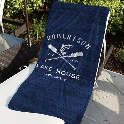 レイク素朴ハウスファミリーネームブルーウッド ビーチタオル