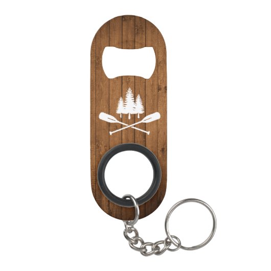 レイク素朴ハウスボートオアーズツリーズウッドプリント キーホルダー栓抜き (裏面)