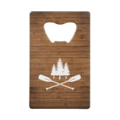 レイク素朴ハウスボートオアーズツリーズウッドプリント クレジットカード栓抜き (裏面)