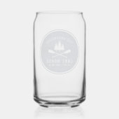 レイク素朴ハウスボートオアーズツリーズブルーウッドプリント ガラス缶 (裏面)