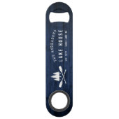 レイク素朴ハウスボートオアーズツリーズブルーウッドプリント スピード栓抜き (正面)