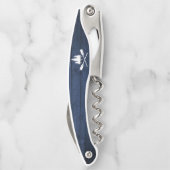 レイク素朴ハウスボートオアーズツリーズブルーウッドプリント ソムリエナイフ (裏面)