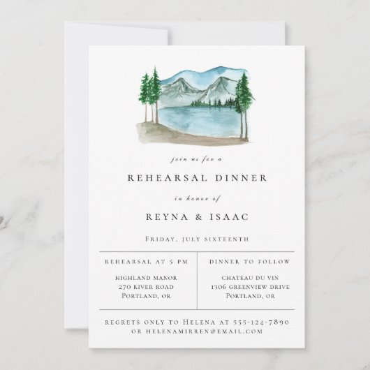 レイク素朴ビューリハーサルディナー 案内状 (正面)