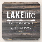 レイク素朴ライフパドルパーソナライズされた コースター (正面)