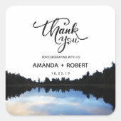 ©レイク素朴リフレクションレイクサイド結婚式の引き出物 スクエアシール (正面)