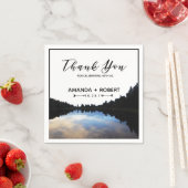 ©レイク素朴リフレクションレイク結婚サイドのカスタム スタンダードカクテルナプキン (インサイチュ)