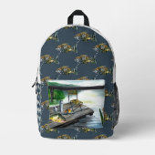 レイク素朴魚釣り |モノグラム プリントバックパック (正面)