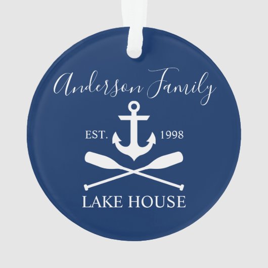 レイク航海のハウスいかりオアーズファミリーネイビーブルー オーナメント (裏面)