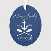 レイク航海のハウスいかりオアーズファミリーネイビーブルー オーナメント (正面)