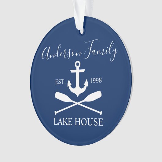 レイク航海のハウスいかりオアーズファミリーネイビーブルー オーナメント (正面)
