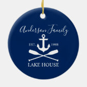 レイク航海のハウスいかりオアーズファミリーネイビーブルー セラミックオーナメント (裏面)