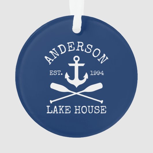 レイク航海のハウスいかりオアーズファミリーネームブルー オーナメント (裏面)