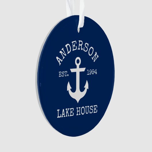 レイク航海のハウスいかりファミリーネームブルー オーナメント (正面)