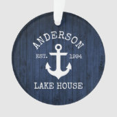 レイク航海のハウスいかりブルーウッドファミリー名 オーナメント (正面)