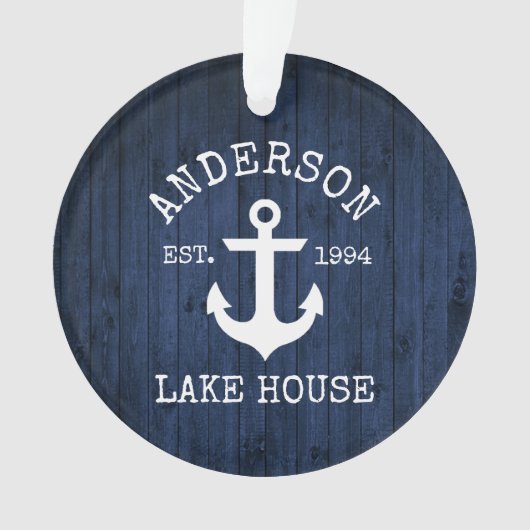 レイク航海のハウスいかりブルーウッドファミリー名 オーナメント (正面)