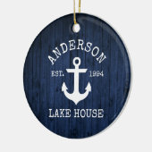 レイク航海のハウスいかりブルーウッドファミリー名 セラミックオーナメント (左)