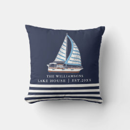 レイク航海のハウスセールボートカスタムネイビーブルー クッション