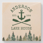 レイク航海のハウスファミリーネームいかりオアーズパインズ ストーンコースター (正面)