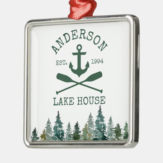 レイク航海のハウスファミリーネームいかりオアーズパインズ メタルオーナメント (左)