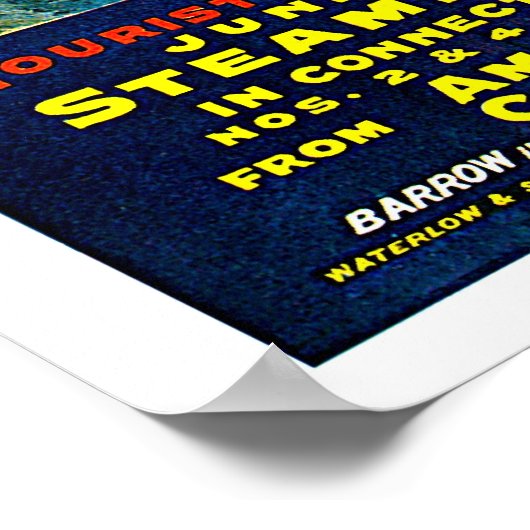 レイク蒸気船ヴィンテージ旅行広告の女性 ポスター (角)