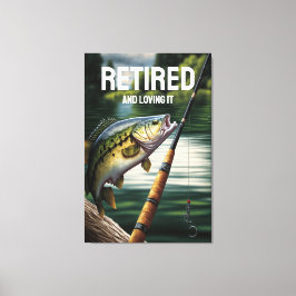 レイク退職したライフベース魚釣りリタイアキャビン キャンバスプリント