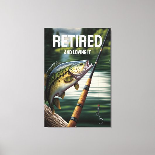 レイク退職したライフベース魚釣りリタイアキャビン キャンバスプリント (正面)