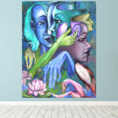 レイク顔キャンバスプリントキュービズムスタイル絵画- s キャンバスプリント (インサイチュ (ウッドフロア))