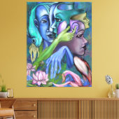 レイク顔キャンバスプリントキュービズムスタイル絵画- s キャンバスプリント (インサイチュ (リビング))